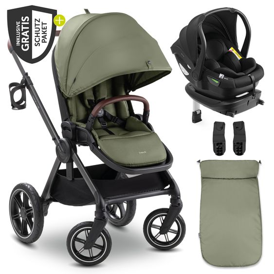 Hauck Buggy Comfort N Care 3in1 Travel Set inkl. XXL Zubehörset - Olive