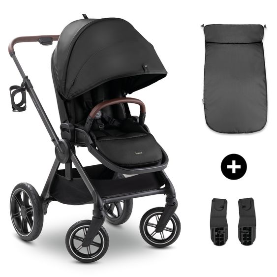 Hauck Buggy Comfort N Care inkl. Beindecke & Babyschalenadapter - Black