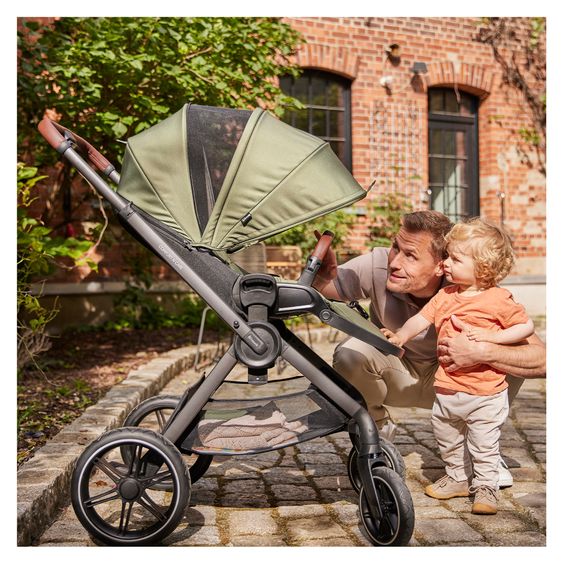 Hauck Buggy Comfort N Care inkl. Beindecke & Babyschalenadapter - Olive
