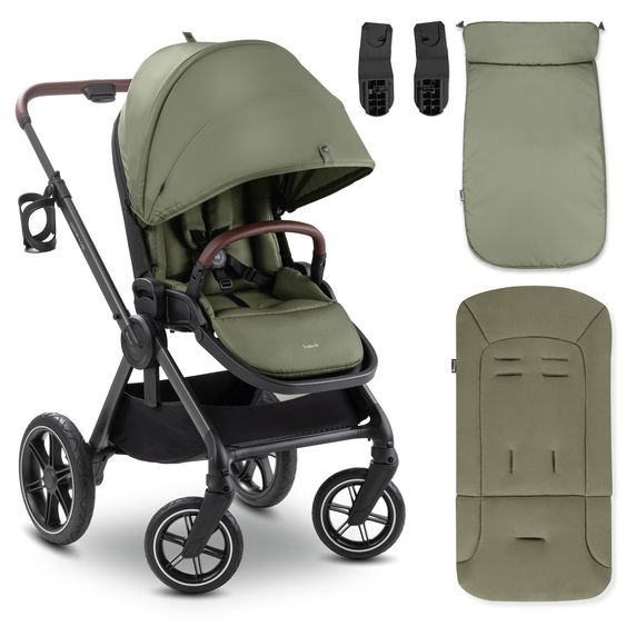 Hauck Buggy Comfort N Care inkl. Beindecke, Sitzauflage & Babyschalenadapter - Olive