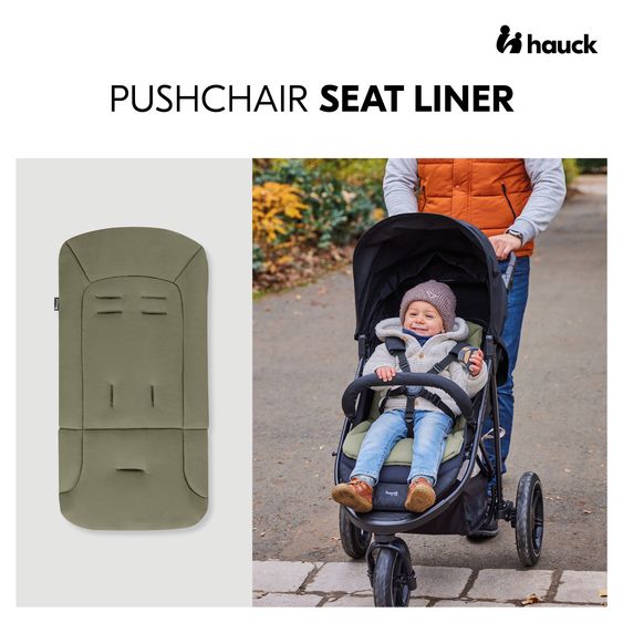 Hauck Buggy Comfort N Care inkl. Beindecke, Sitzauflage & Babyschalenadapter - Olive