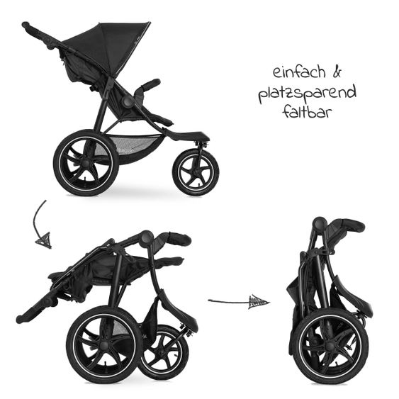 Hauck Buggy & Jogger Runner 2 (mit großen Luftreifen) - Black