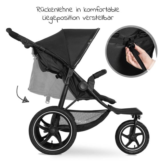 Hauck Buggy & Jogger Runner 2 (mit großen Luftreifen) - Black