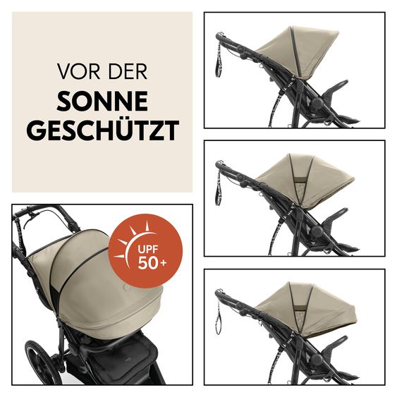 Hauck Buggy & Jogger Runner 3 (mit großen Luftreifen) - inkl. XXL Zubehörpaket & Fehn Spieltier Schäfchen - Olive