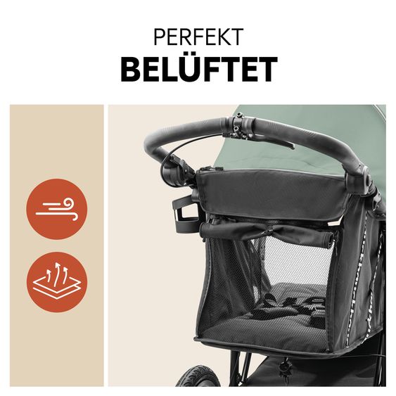 Hauck Buggy & Jogger Runner 3 (con pneumatici grandi) - Verde Giungla