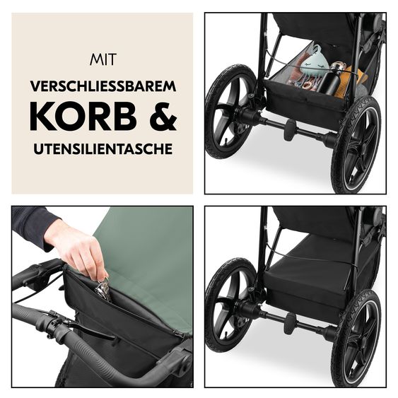 Hauck Buggy & Jogger Runner 3 (mit großen Luftreifen) - Jungle Green