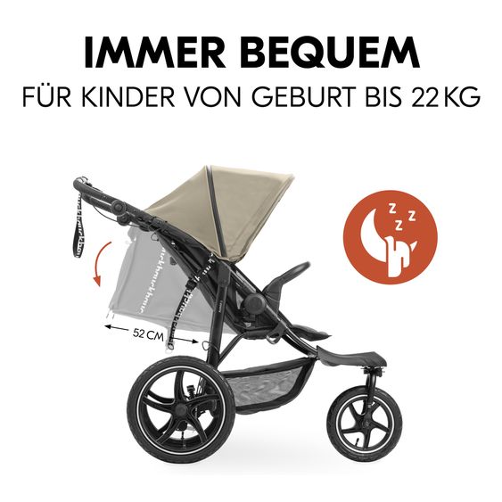 Hauck Buggy & Jogger Runner 3 (con pneumatici grandi) - Olive