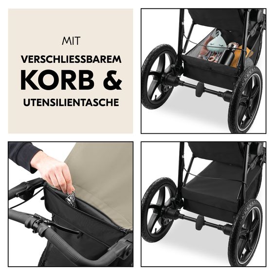 Hauck Buggy & Jogger Runner 3 (mit großen Luftreifen) - Olive