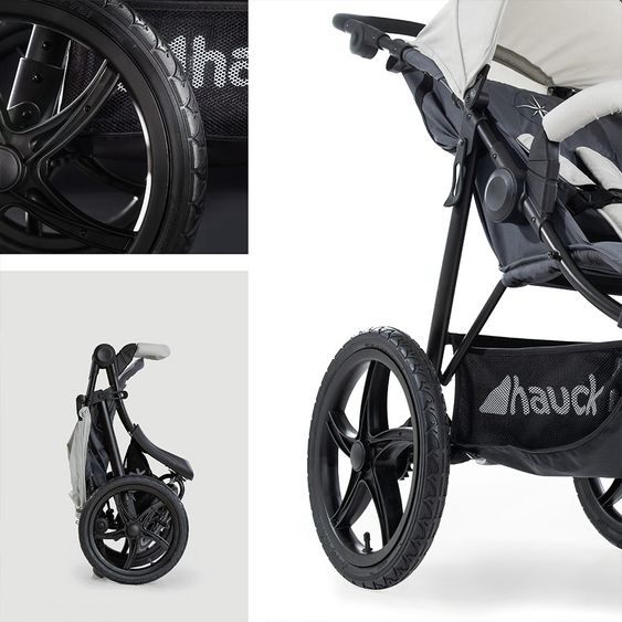 Hauck Buggy & Jogger Runner mit großen Luftreifen - Silver Grey