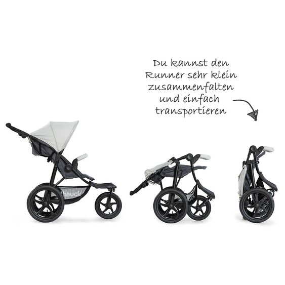 Hauck Buggy & Jogger Runner mit großen Luftreifen - Silver Grey