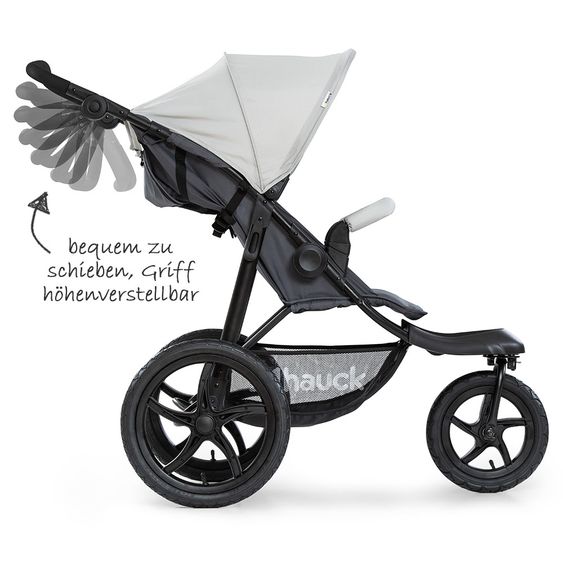 Hauck Buggy & Jogger Runner mit großen Luftreifen - Silver Grey