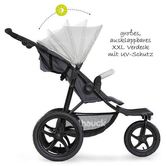 Hauck Buggy & Jogger Runner mit großen Luftreifen - Silver Grey