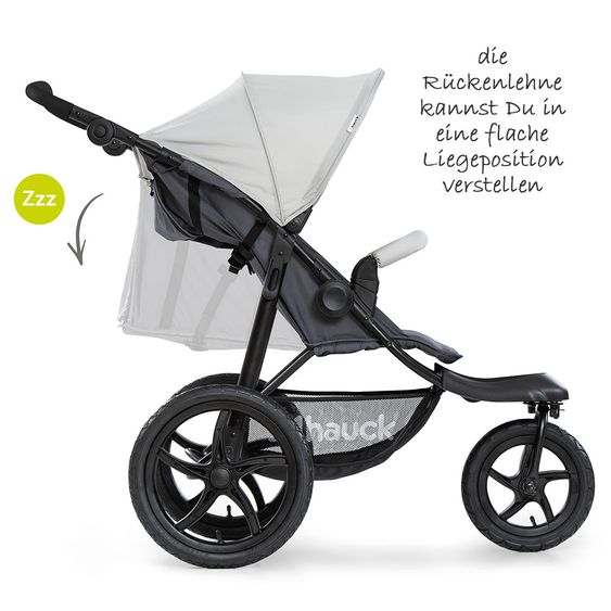 Hauck Buggy & Jogger Runner mit großen Luftreifen - Silver Grey