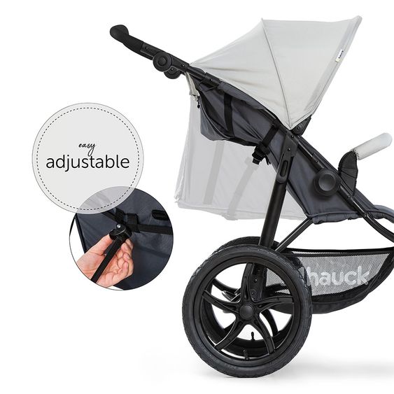 Hauck Buggy & Jogger Runner mit großen Luftreifen - Silver Grey