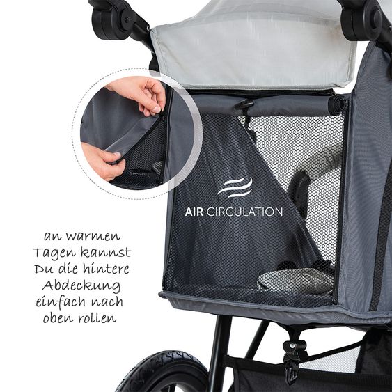 Hauck Buggy & Jogger Runner mit großen Luftreifen - Silver Grey