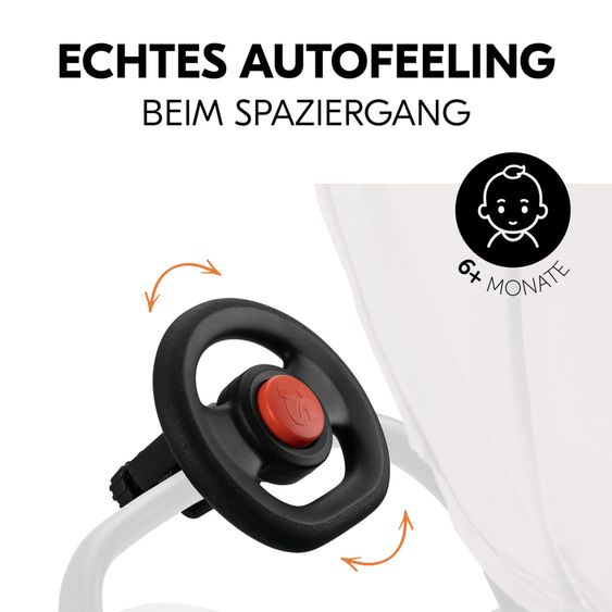 Hauck Buggy-Lenkrad Pushchair Steering Wheel - mit Hupe & zur Befestigung am Vorderbügel - Black