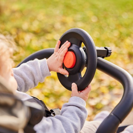 Hauck Buggy-Lenkrad Pushchair Steering Wheel - mit Hupe & zur Befestigung am Vorderbügel - Black