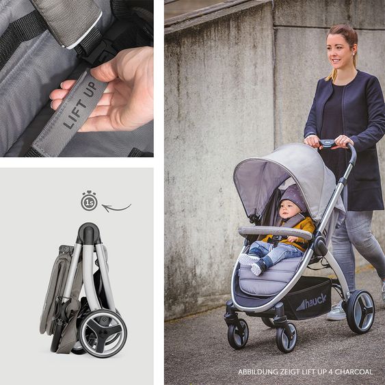 Hauck Buggy Lift Up 4 - Caviar Stone