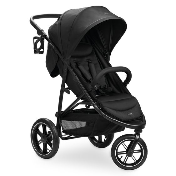 Hauck Buggy Rapid 3 Air (bis 25 kg) - mit Luftreifen, Liegefunktion und XL Verdeck - Black