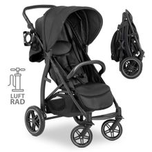 Buggy Rapid 4D AIR (up to 25 kg) - with pneumatic tires, reclining function and XL hood - Black