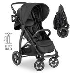 Hauck Buggy Rapid 4D AIR (bis 25 kg) - mit Luftreifen, Liegefunktion und XL Verdeck - Black