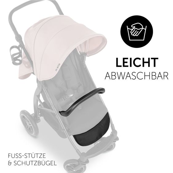 Hauck Buggy Rapid 4D (bis 25 kg) mit XL Verdeck & All-Terrain Bereifung - inkl. XXL Zubehörpaket & Spieltier Klipp Klapp Pferd - Dutsy Rose