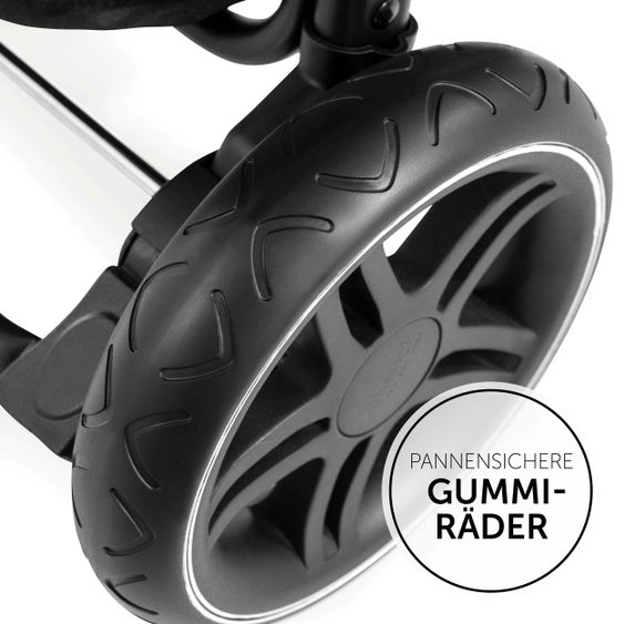 Hauck Buggy Rapid 4D (fino a 25 kg) - Tettuccio XL e pneumatici All-Terrain - Nero