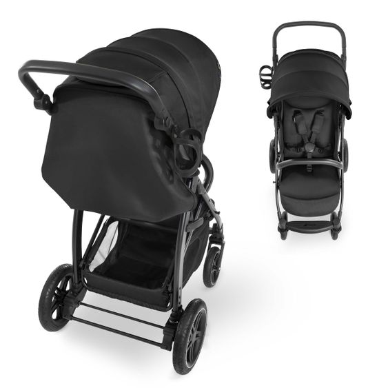 Hauck Buggy Rapid 4D (fino a 25 kg) - Tettuccio XL e pneumatici All-Terrain - Nero