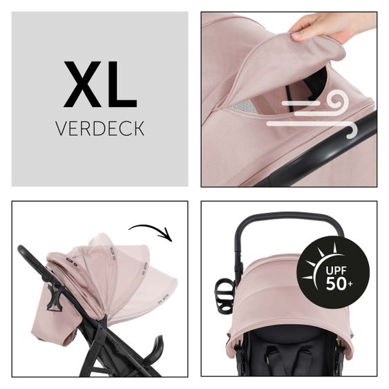 Hauck Buggy Rapid 4D (bis 25 kg) - XL Verdeck & All-Terrain Bereifung - Dutsy Rose