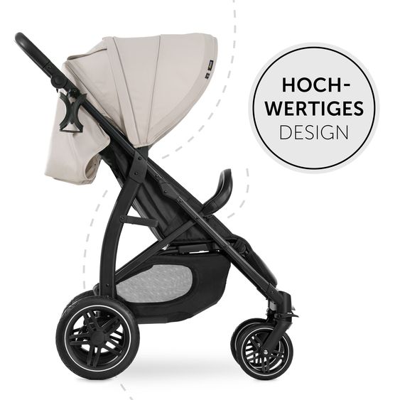 Hauck Buggy Rapid 4D (up to 25 kg) - XL canopy & all-terrain tires - incl. XXL accessory pack & Fehn toy donkey - Classic Beige