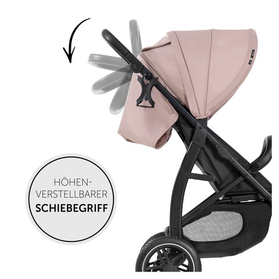 Hauck Buggy Rapid 4D (up to 25 kg) - XL canopy & all-terrain tires - incl. XXL accessory pack & Fehn toy sheep - Dusty Rose