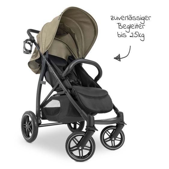 Hauck Buggy Rapid 4D (bis 25 kg) - XL Verdeck & All-Terrain Bereifung - Olive