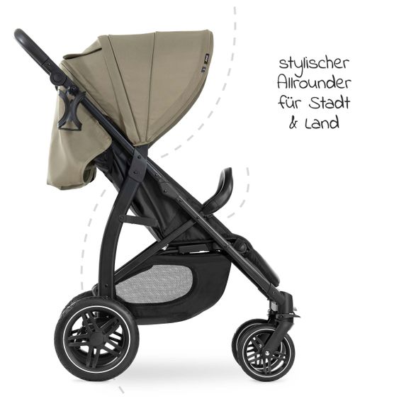 Hauck Buggy Rapid 4D (bis 25 kg) - XL Verdeck & All-Terrain Bereifung - Olive