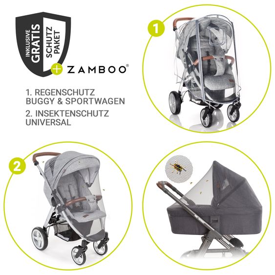 Hauck Buggy Rapid 4D - inkl. GRATIS Schutzpaket - Black