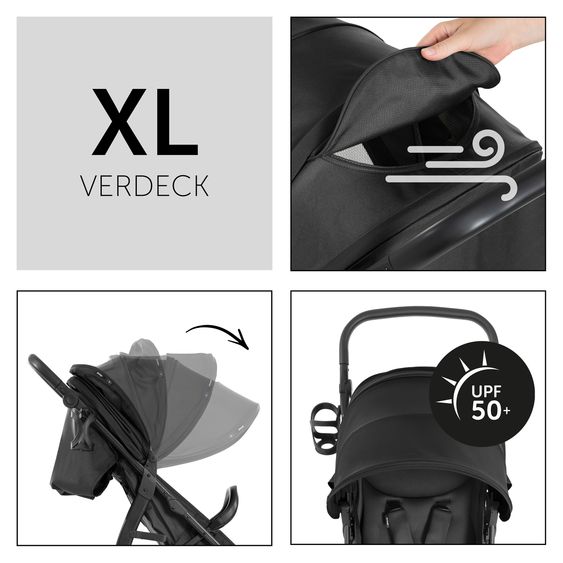 Hauck Buggy Rapid 4D - inkl. GRATIS Schutzpaket - Black