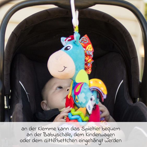 Hauck Buggy Shop N Care - inkl. XXL Zubehörpaket & Spieltier Klipp Klapp Pferd - Dusty Blue