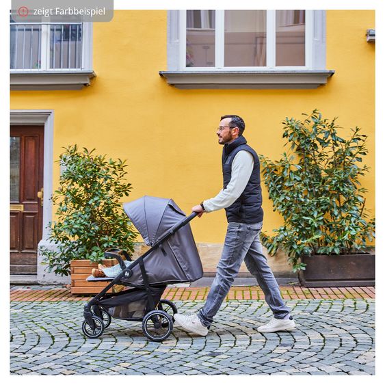 Hauck Buggy Shop N Care - inkl. XXL Zubehörpaket & Spieltier Klipp Klapp Pferd - Dusty Blue