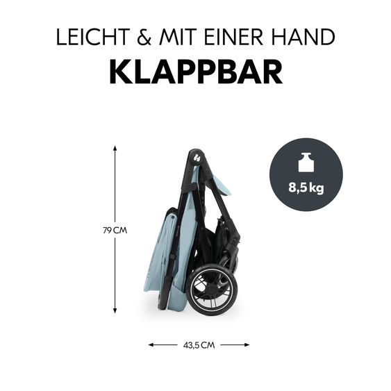 Hauck Buggy Shop N Care - inkl. XXL Zubehörpaket & Spieltier Klipp Klapp Pferd - Dusty Blue