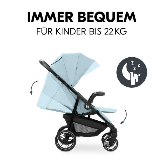 Hauck Buggy Shop N Care - inkl. XXL Zubehörpaket & Spieltier Klipp Klapp Pferd - Dusty Blue