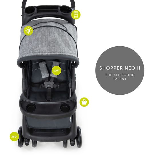 Hauck Buggy Shopper Neo II - Melange Grey / Charcoal