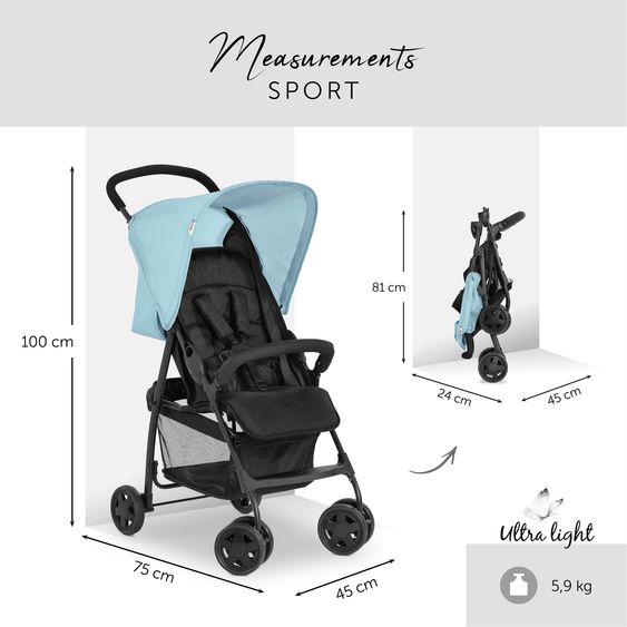 Hauck Buggy Sport inkl. Schutzpaket - Blue