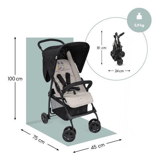 Hauck Buggy Sport - Mickey & Minnie - Black