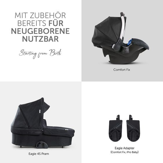 Hauck Buggy & Sportwagen Eagle 4S (bis 25 kg belastbar) - Black Grey