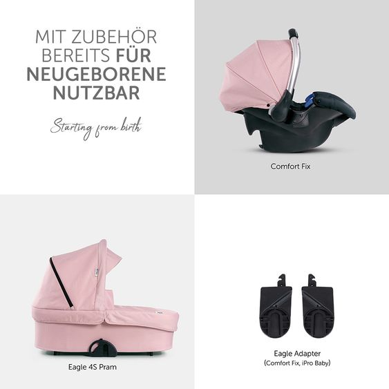 Hauck Buggy & Sportwagen Eagle 4S (bis 25 kg belastbar) - Pink Grey