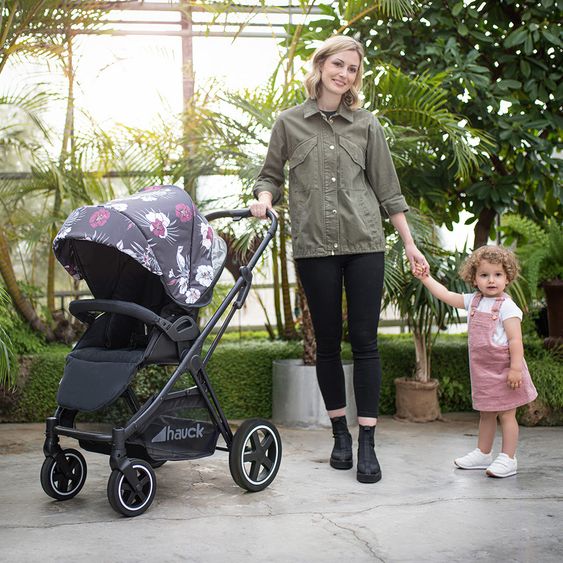Hauck Mars passeggino e carrozzina (carico massimo 25 kg) - Wild Blooms Nero