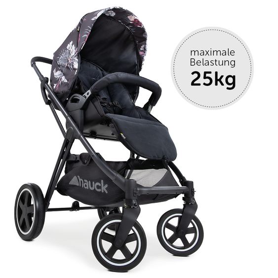 Hauck Mars passeggino e carrozzina (carico massimo 25 kg) - Wild Blooms Nero