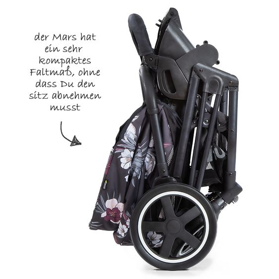 Hauck Mars passeggino e carrozzina (carico massimo 25 kg) - Wild Blooms Nero