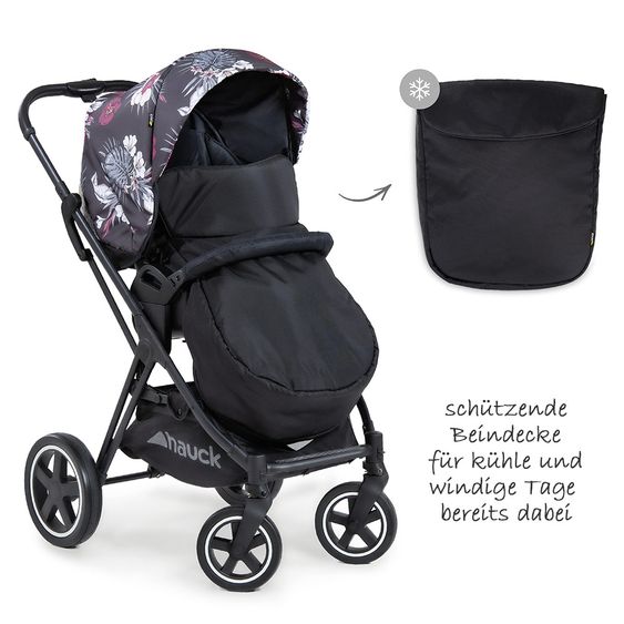 Hauck Mars passeggino e carrozzina (carico massimo 25 kg) - Wild Blooms Nero