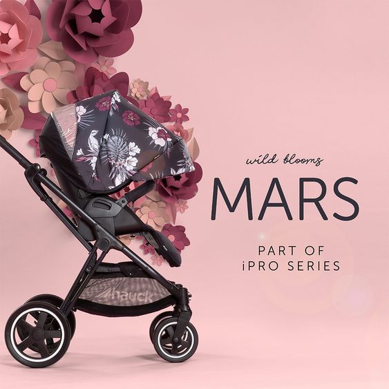 Hauck Mars passeggino e carrozzina (carico massimo 25 kg) - Wild Blooms Nero