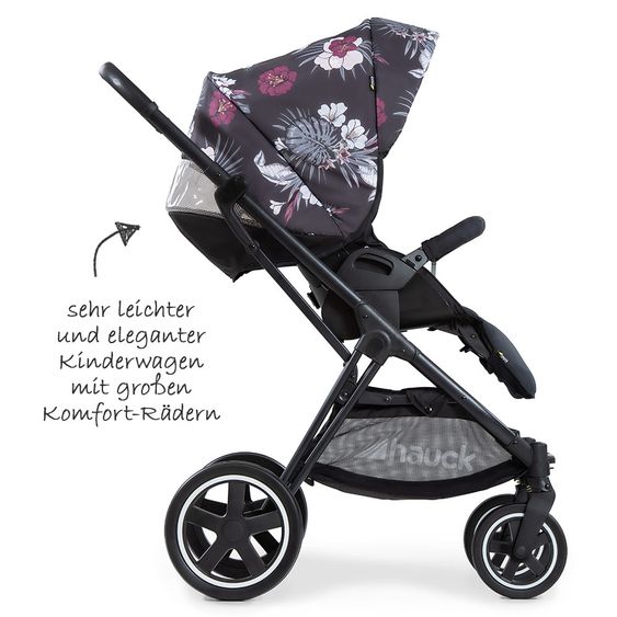 Hauck Mars passeggino e carrozzina (carico massimo 25 kg) - Wild Blooms Nero